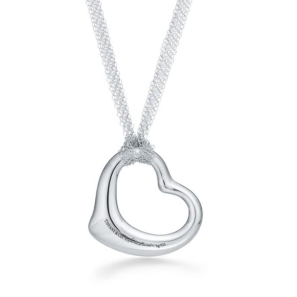 Tiffany&Co. Elsa Peretti Vintage Open Heart Pendant 36mm on a 30”mesh chain - Picture 3 of 5